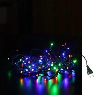 100 Χριστουγεννιάτικα led πολύχρωμα σε πλεξούδα με πράσινο καλώδιο 11,5m 230V επεκτεινόμενα