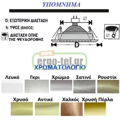 Φωτιστικό σποτ χωνευτό αλουμινίου κινητό τετράγωνο σε λευκό χρώμα για λάμπα MR16 και GU10