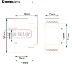 Xρονικό (timer) ράγας KAEL Κe-ΖRΧΧ (D) πολυχρονικό 24V AC-DC 230V 2 ρελέ 19 λειτουργίες