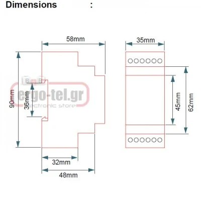 Xρονικό (timer) ράγας KAEL Κe-ΖRΧΧ (D) πολυχρονικό 24V AC-DC 230V 2 ρελέ 19 λειτουργίες
