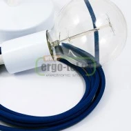 Υφασμάτινο καλώδιο - κορδόνι μπλε στρογγυλό διατομής 2x0.75mm² 230V