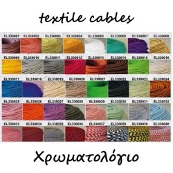 Υφασμάτινο καλώδιο στρογγυλό μαύρο κόκκινο διατομής 2Χ0.75mm² διακοσμητικό σειράς Textile