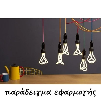 Υφασμάτινο καλώδιο στρογγυλό μαύρο κόκκινο διατομής 2Χ0.75mm² διακοσμητικό σειράς Textile