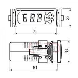 Ψηφιακό υγρασιόμετρο πίνακα VEMER HR-1P3A 115-230VAC 33x75x81mm