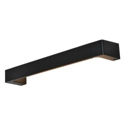 Led απλίκα τοίχου μαύρη 12W ορθογώνια 1050Lm 3000K θερμό φως με διπλή δυνατότητα τοποθέτησης