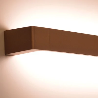 Απλίκα τοίχου Led σε χρυσό χρώμα 12W ορθογώνια 1050Lm 3000K θερμό φως κατασκευασμένη από αλουμίνιο