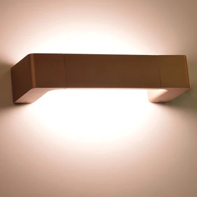 Led απλίκα τοίχου σε χρυσό χρώμα 6W ορθογώνια 500Lm 3000K θερμό φως από αλουμίνιο