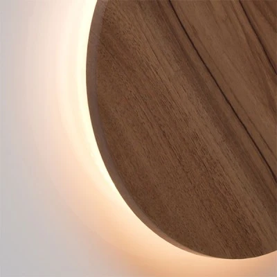 Επίτοιχο φωτιστικό led 5W ξύλινο στρόγγυλο 3000K θερμό φως σε απόχρωση σκούρου ξύλου Επίτοιχο φωτιστικό led 5W ξύλινο στρόγγυλο 3000K θερμό φως σε απόχρωση σκούρου ξύλου