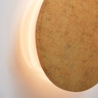 Επίτοιχο φωτιστικό led 5W ξύλινο στρόγγυλο 3000K θερμό φως με μεταλλική βάση