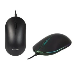 Ποντίκι BLOW MP-60 USB 3 κουμπιών ενσύρματο σε μαύρο χρώμα με οπίσθιο φωτισμό LED RGB