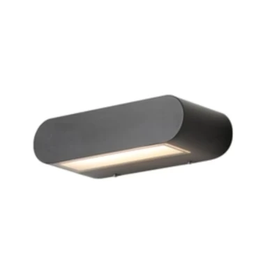 Απλίκα τοίχου αλουμινίου LED 12W 417Lm θερμό φως 3000K 200x50x80mm IP54 μαύρη ARTE ILLUMINA