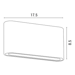 Απλίκα τοίχου αλουμινίου LED up-down 12W 552lm 3CCT 3000K-4000K-6500K IP54 175x80x35mm λευκή 