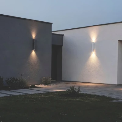 Απλίκα τοίχου up-down πλαστική LED 2x5W 203lm 3000K 40x73x300mm IP44 λευκή ARTE ILLUMINA