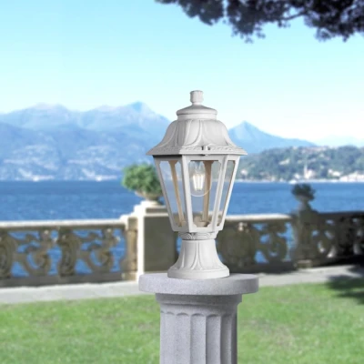Κολωνάκι δαπέδου Fumagalli Mikrolot Anna εξάγωνω 220x385mm με ντουί Ε27 λευκό