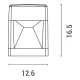 Απλίκα τοίχου Elisa Wall 1xGX53 LED 3W 3CCT 165x126mm IP55 μαύρη