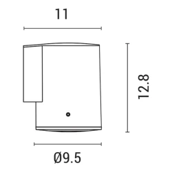 Απλίκα τοίχου Fumagalli Franca 90 1L 1xGU10 LED 2,9W 2CCT 2700K-4000K μαύρη