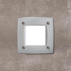 Απλίκα τοίχου Fumagalli Leti100 τετράγωνη με GX53 LED 3W CCT IP66 γκρι οπάλ