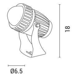 Σποτ κήπου αλουμινίου Arte Illumina wall washer 10W 238lm θερμό φως 3000K 65x180mm IP65 μαύρο