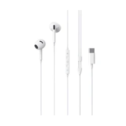 Earphones με μικρόφωνο XO USB-C σύνδεση με ψηφιακό decoding και μήκος καλωδίου 1.2m σε λευκό χρώμα