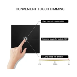 Smart Wi-Fi διακόπτης αφής 1 θέσης με Dimmer και χρονοπρογράμματα Smart Life N+L 100-240V