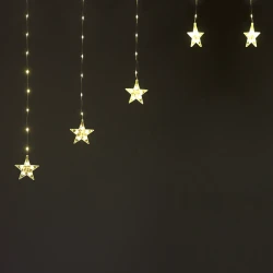 222 LED λαμπάκια κουρτίνα ΄θερμό χρώμα φωτός  6W STARS με διάσταση 3m x1.2m & 8 προγράμματα IP20