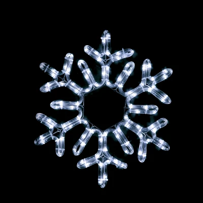 Xιονονιφάδα "SNOWFLAKE" με 96 LED λαμπάκια  4m φωτοσωλήνα σε ψυχρό χρώμα φωτός στεγανό IP65 & ύψος 38cm