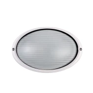 Φωτιστικό πλαφονιέρα 230VAC Ε27x1 Φ22cm οβάλ σε λευκό χρώμα αλουμινίου IP45 Φωτιστικό πλαφονιέρα 230VAC Ε27x1 Φ22cm οβάλ σε λευκό χρώμα αλουμινίου IP45