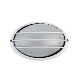 Φωτιστικό πλαφονιέρα 230VAC E27x21 με διάμετρο Φ22cm οβάλ σε λευκό χρώμα 