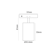Σποτ μαγνητικό μαύρο mini zoomable 24V DC 5W ενδιάμεσο χρώμα φωτός 4000K 500lm max. 20-60° Φ35,4x55(81)mm