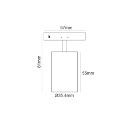 Σποτ μαγνητικό μαύρο mini zoomable 24V DC 5W ενδιάμεσο χρώμα φωτός 4000K 500lm max. 20-60° Φ35,4x55(81)mm