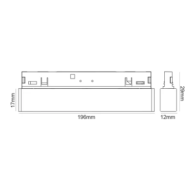 Φωτιστικό μαγνητικό mini μαύρο 24VDC 10W θερμό χρώμα φωτός 3000K 490LM 36° RA90 με μήκος L19.6cm Φωτιστικό μαγνητικό mini μαύρο 24VDC 10W θερμό χρώμα φωτός 3000K 490LM 36° RA90 με μήκος L19.6cm