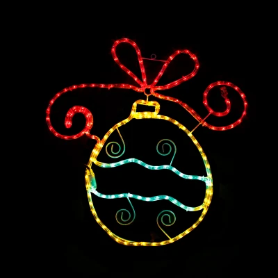 Επιστυλο σχέδιο "CHRISTMAS FLOWER" με 180 LED  5m μονοκάναλο φωτοσωλήνα RED-YELLOW-GREEN IP65 60x60cm 1.5m καλώδιο