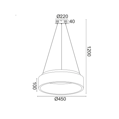 Κρεμαστό φωτιστικό Led Αpollo 36W CCT με δυνατότητα ρύθμισης απόχρωσης φωτός 3670lm μαύρο μεταλλικό D45xH12cm Κρεμαστό φωτιστικό Led Αpollo 36W CCT με δυνατότητα ρύθμισης απόχρωσης φωτός 3670lm μαύρο μεταλλικό D45xH12cm