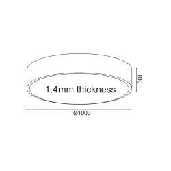 Φωτιστικό οροφής Led Optimus 100W 9500lm με δυνατότητα ρύθμισης απόχρωσης φωτός CCT μαύρο ματ μεταλλικό D100xH10cm 