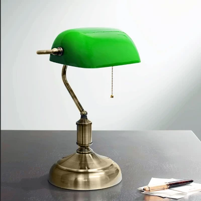Φωτιστικό γραφείου Vintage Prestige με ντουί 1ΧΕ27 πράσινο γυαλί πατίνα ορείχαλκο μέταλλο με διάσταση 250Χ300mm Φωτιστικό γραφείου Vintage Prestige με ντουί 1ΧΕ27 πράσινο γυαλί πατίνα ορείχαλκο μέταλλο με διάσταση 250Χ300mm