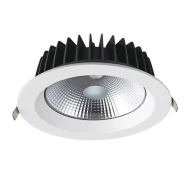 Φωτιστικό LED χωνευτό στρόγγυλο λευκό 40W θερμό χρώμα φωτός 3000K 4700Lm 100° 230V AC Ra80 Φ230x77mm 5YRS
