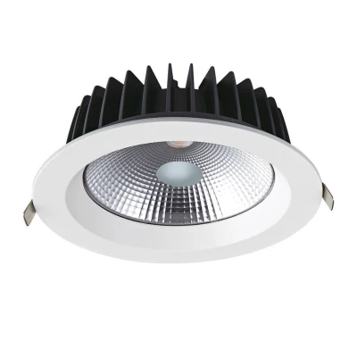 Φωτιστικό LED λευκό  40W ενδιάμεσο χρώμα φωτός 4000K 5000lm 100° 230V AC Ra80 με διάσταση Φ230x77mm 5YRS