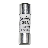 Φυσίγγιο κυλινδρικό Freder 10x38mm 20A 1000VDC για φωτοβολταϊκά συστήματα