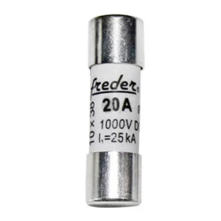 Φυσίγγιο κυλινδρικό Freder 10x38mm 20A 1000VDC για φωτοβολταϊκά συστήματα