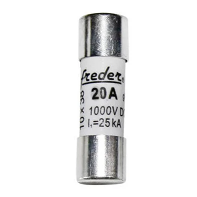 Φυσίγγιο κυλινδρικό Freder 10x38mm 20A 1000VDC για φωτοβολταϊκά συστήματα