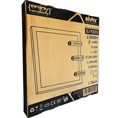 Πάνελ LED backlit 25mm αντιθαμβωτικό 45W 230V 6500k ψυχρό φως 5000lm χρόνος ζωής 25.000h Πάνελ LED backlit 25mm αντιθαμβωτικό 45W 230V 6500k ψυχρό φως 5000lm χρόνος ζωής 25.000h