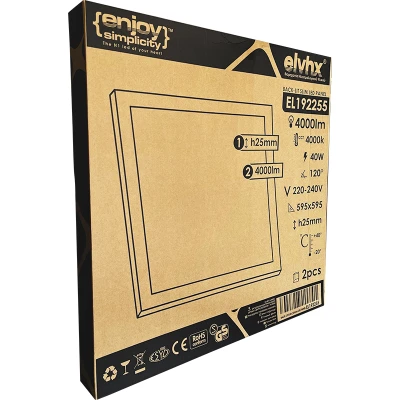 Πάνελ LED backlit 25mm 40W 230V 4000k ενδιάμεσο φως 4000lm χρόνος ζωής 25.000h Πάνελ LED backlit 25mm 40W 230V 4000k ενδιάμεσο φως 4000lm χρόνος ζωής 25.000h