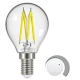 Λάμπα led Filament clear P45 E14 4W 230V 3000k θερμό φως 470lm δέσμης 320° ντιμαριζόμενη