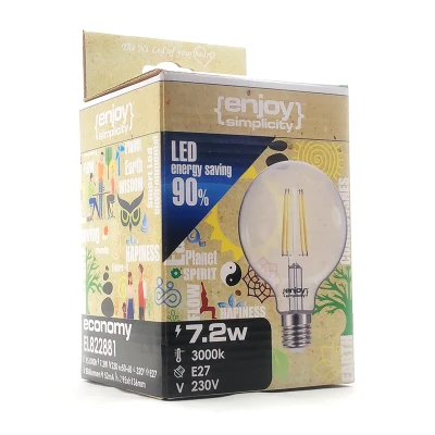 Λάμπα led Filament clear G95 E27 8W 230V 3000k θερμό λευκό φως 1060lm δέσμης 320° Λάμπα led Filament clear G95 E27 8W 230V 3000k θερμό λευκό φως 1060lm δέσμης 320°