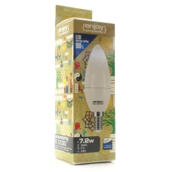 Λάμπα led κεράκι E14 7.2W 230V 3000k θερμό λευκό φως δέσμης 270° 806 lumen 15000h