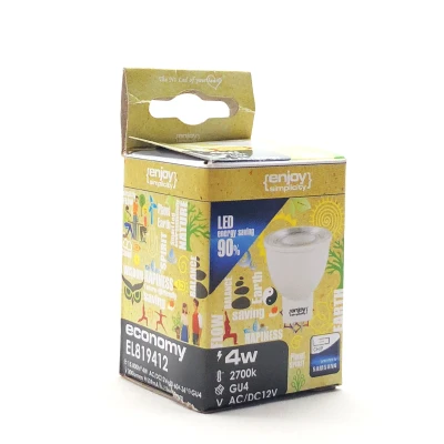 Λάμπα led MR11 GU4 Ø34mm 4W 12V 3000k θερμό λευκό φως 300lumen δέσμης 36° 15000h