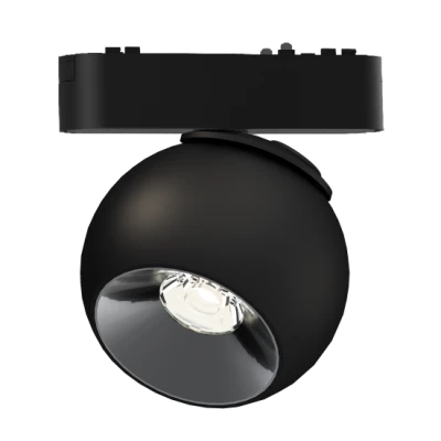 Led spot αλουμινίου 12W μαύρο για μαγνητικές μονοφασικές ράγες DC48V 4000k ενδιάμεσο λευκό φως 1200lm 36° & διάρκεια ζωής 25.000h