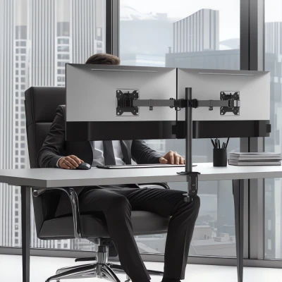 Βάση για 2 οθόνες γραφείου 17″-27″ ARLI 1387 εως 10Kg με αρθρωτό βραχίονα 