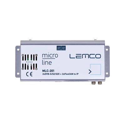 Επαγγελματικός ψηφιακός διαμορφωτής headend 2×DVB-S/S2/S2X και 2×FlexCAM σε IP με υποστήριξη FlexCAM για κλειδωμένα κανάλια LEMCO MLC-201