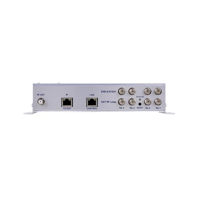Επαγγελματικός διαμορφωτής headend 4 δορυφορικών εισόδων DVB-S/S2/S2X σε 4 εξόδους DVB-T/C RF και IPTV LEMCO MLF-301